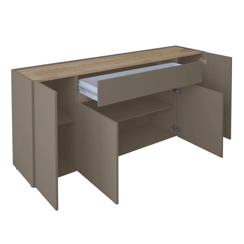 Madia design con cassetto e ante in melaminico bicolore cm 172x39x85h - vari colori