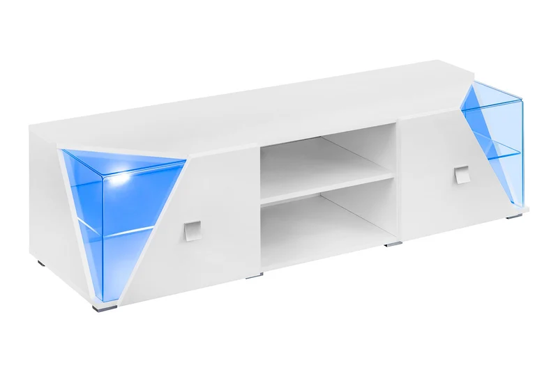 Dubai - Soggiorno completo design moderno mobile tv vetrina e credenza bianco lucido