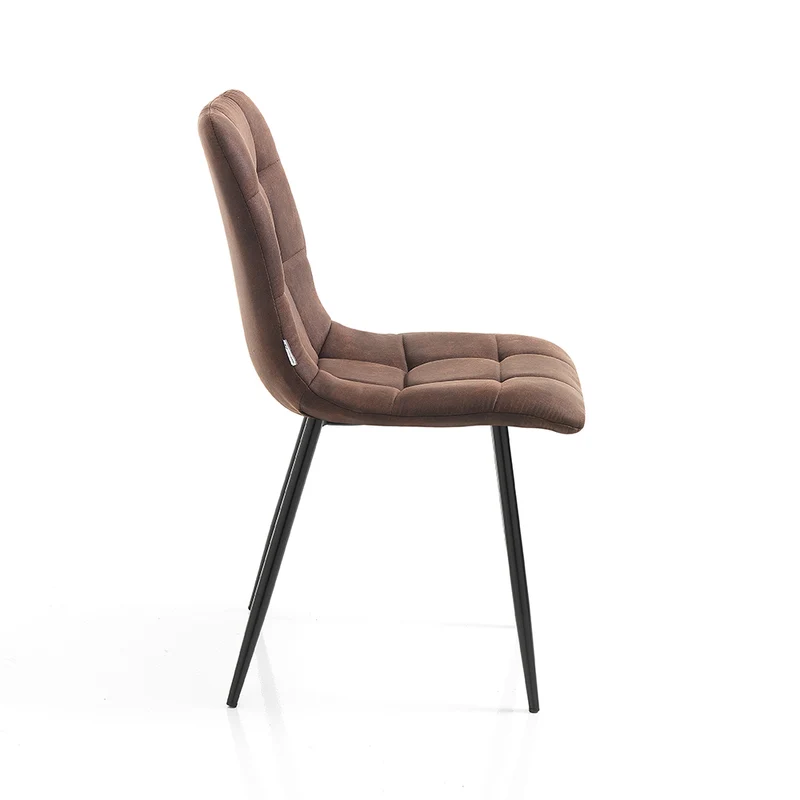 Set da 4 sedia design scocca in tessuto effetto invecchiato cm 44x56x87h - vari colori