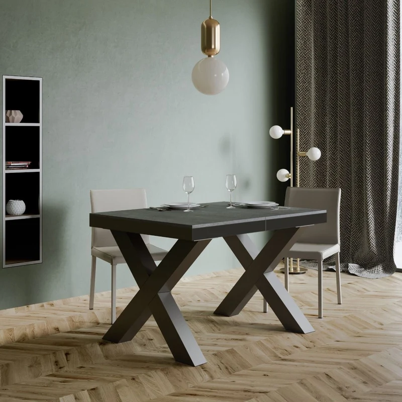 Garamond Evolution - Tavolo allungabile industrial gambe in metallo piano in legno - Vari modelli