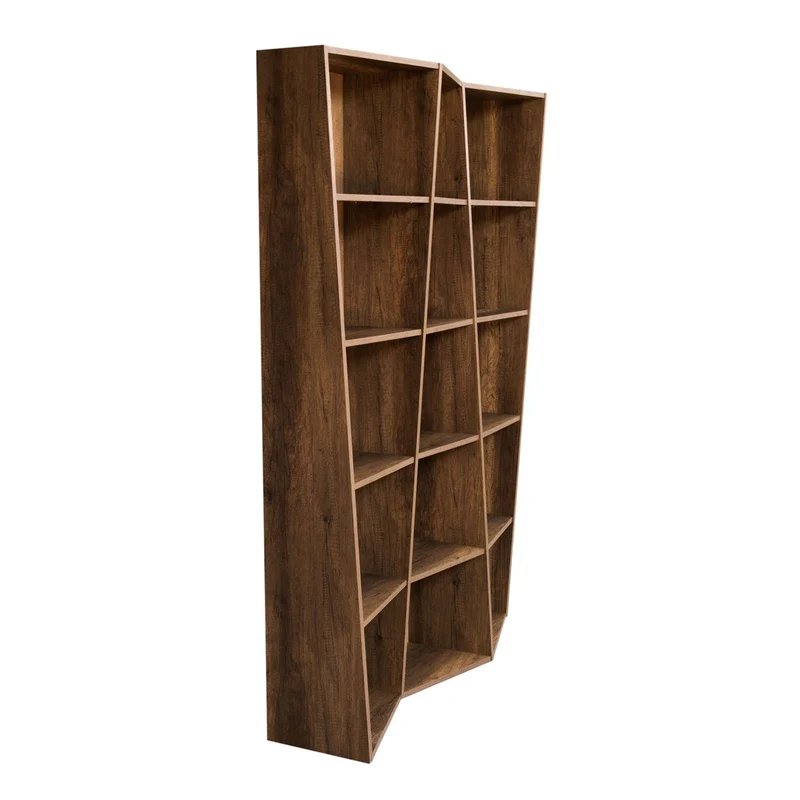 Desir - Libreria asimmetrica design moderno da salotto in legno vani a giorno - vari modelli