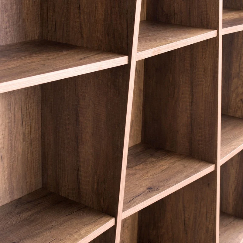 Desir - Libreria asimmetrica design moderno da salotto in legno vani a giorno - vari modelli