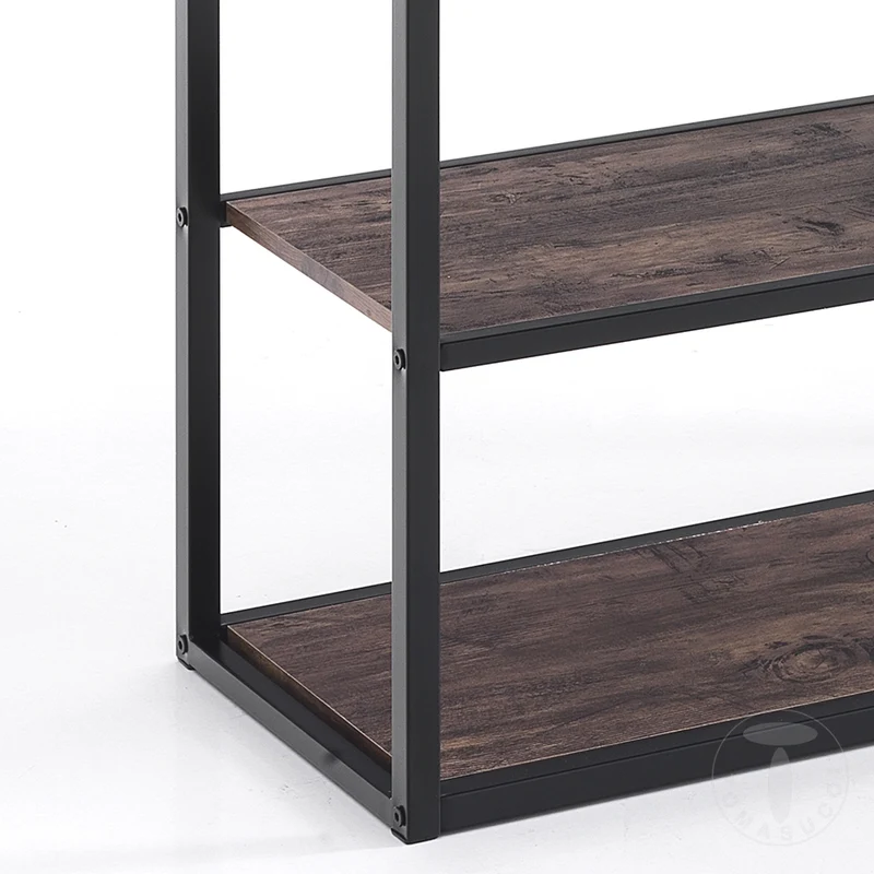 Scaffale libreria in metallo e legno stile industriale 8 ripiani cm 80x30x160h
