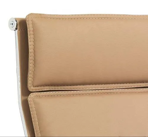 Poltrona ufficio imbottita rivestita similpelle struttura in acciaio cromato cm 54x63x110/117h - vari colori