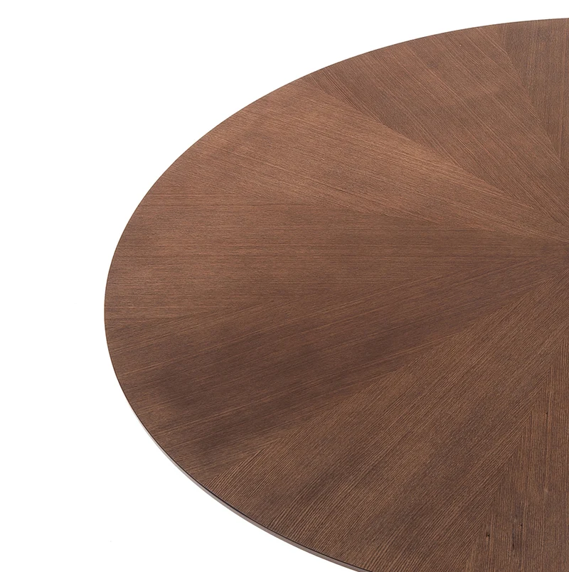 Tavolo tondo moderno base in legno massello colore noce cm Ø 137x75h - vari colori