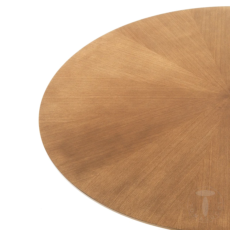 Tavolo tondo moderno base in legno massello colore noce cm Ø 137x75h - vari colori