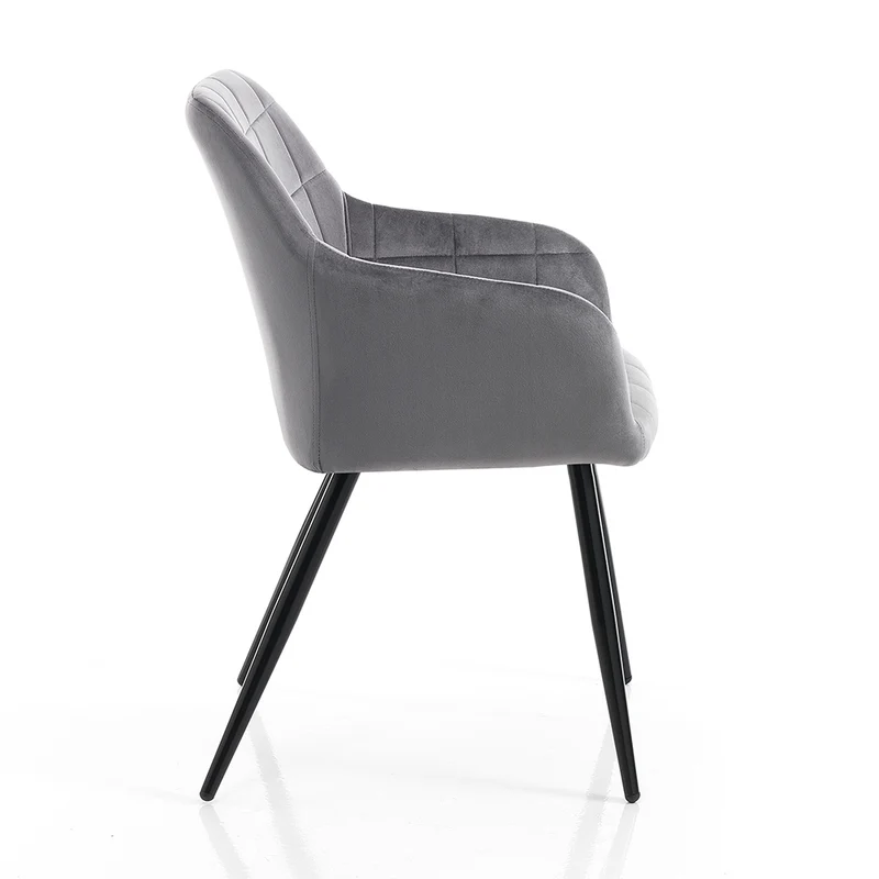 Set da 2 poltroncina sedia living in velluto gambe in metallo nero cm 55x60x83h - vari colori