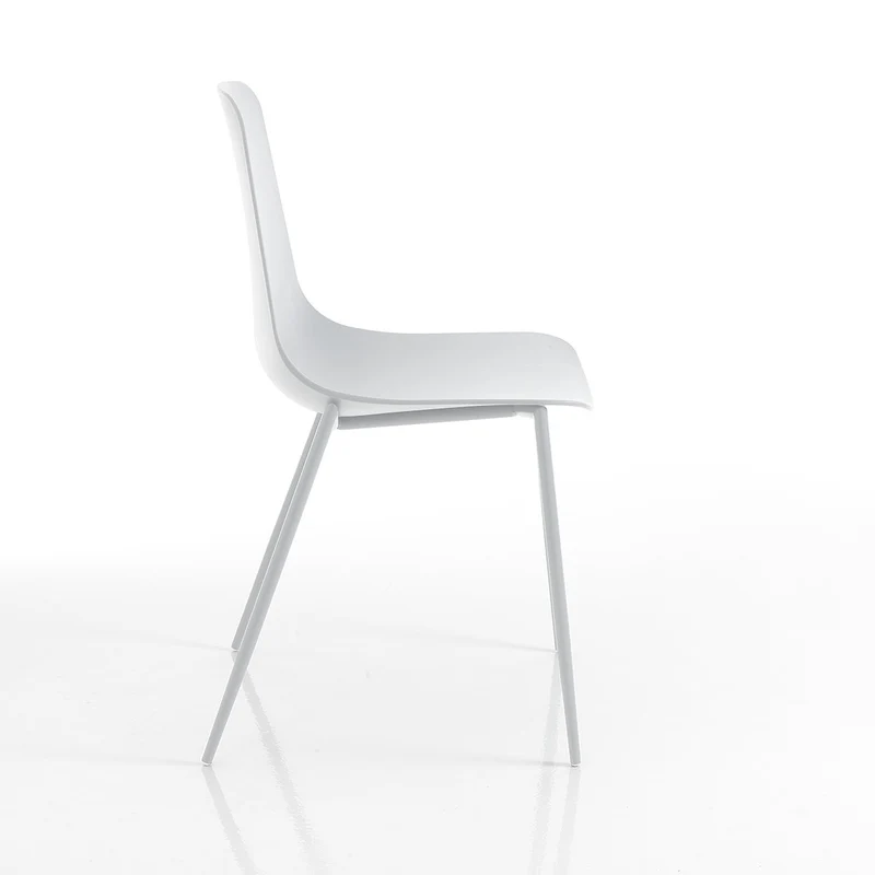 Set da 4 Sedia da esterno interno in polipropilene grigio opaco e acciaio cm 46x53x88h - vari colori