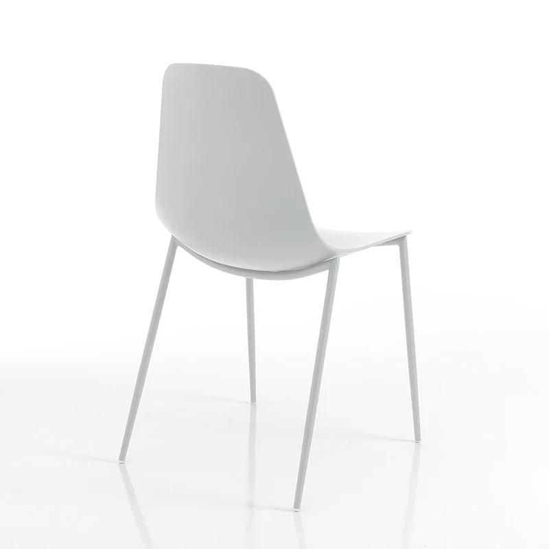 Set da 4 Sedia da esterno interno in polipropilene grigio opaco e acciaio cm 46x53x88h - vari colori