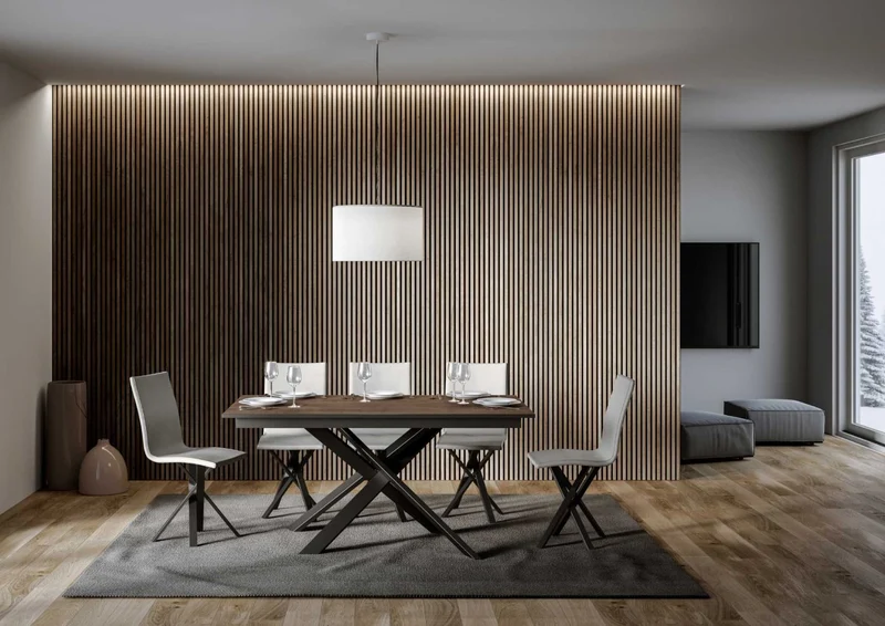 Yasir - Tavolo allungabile moderno gambe intrecciate in metallo cm 160/220x90x74h - vari colori
