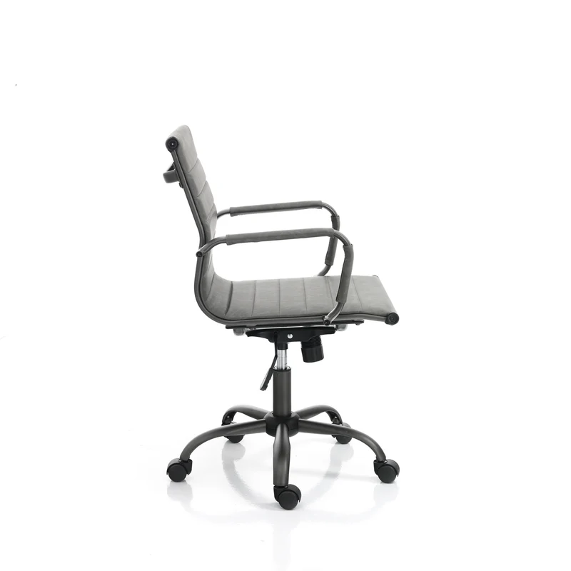Sedia da ufficio con braccioli in similpelle effetto invecchiato cm 54x60x89/97h - vari colori