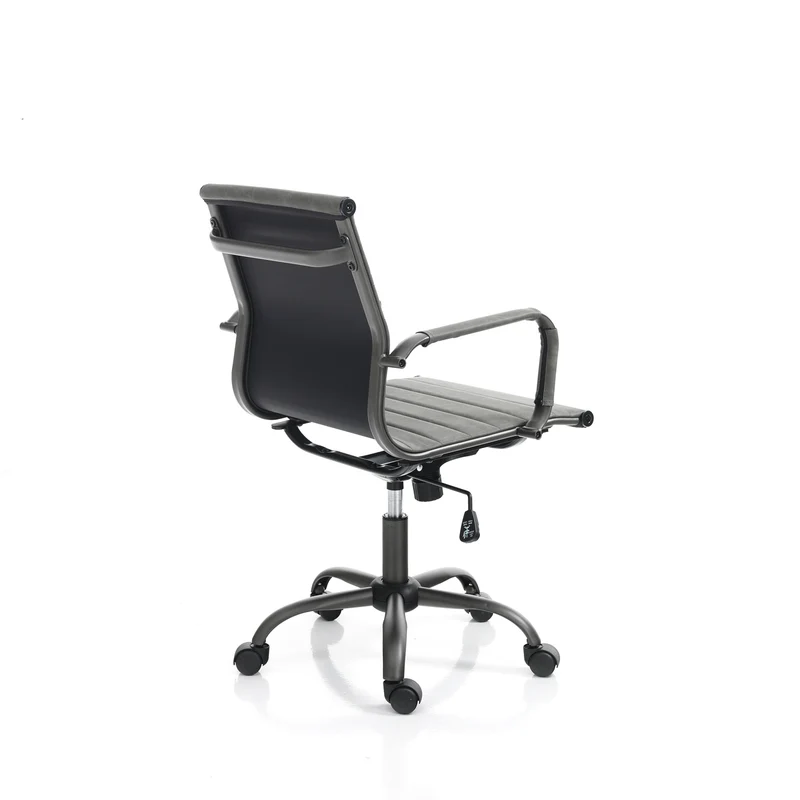 Sedia da ufficio con braccioli in similpelle effetto invecchiato cm 54x60x89/97h - vari colori