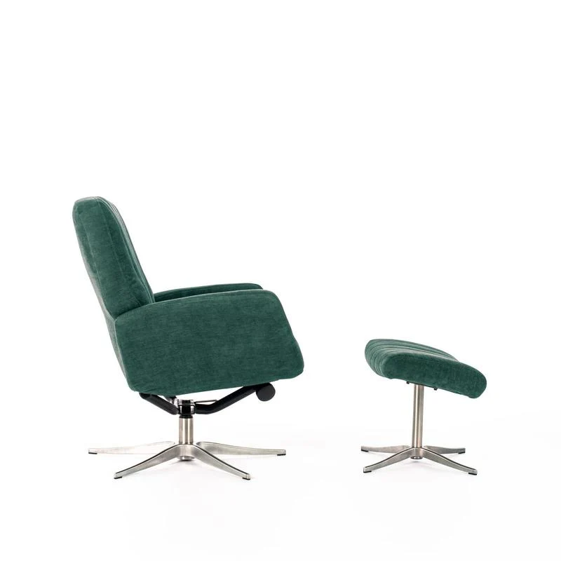 Poltrona moderna con schienale reclinabile e poggiapiedi cm 76x61x74h - vari colori