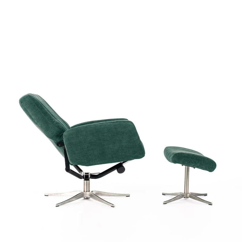 Poltrona moderna con schienale reclinabile e poggiapiedi cm 76x61x74h - vari colori