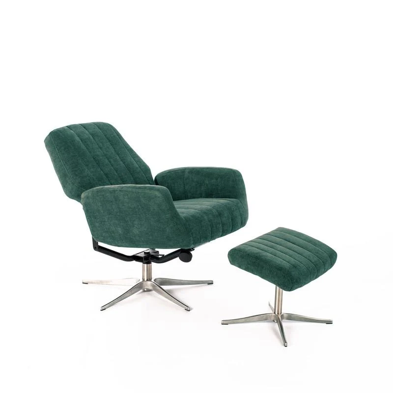 Poltrona moderna con schienale reclinabile e poggiapiedi cm 76x61x74h - vari colori