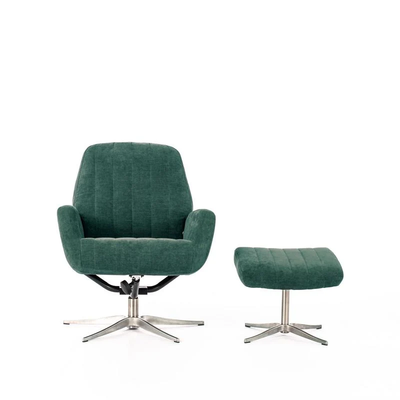 Poltrona moderna con schienale reclinabile e poggiapiedi cm 76x61x74h - vari colori