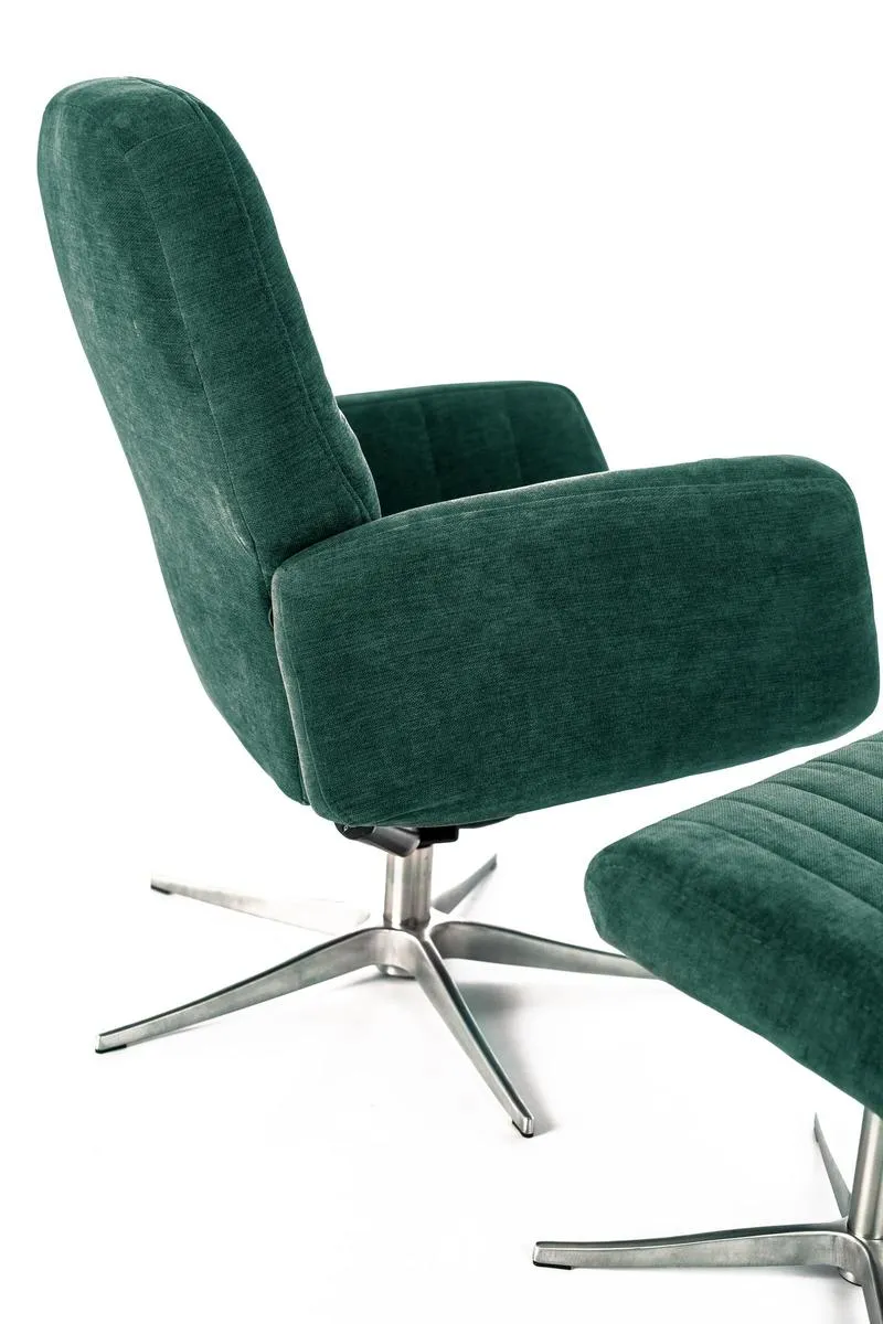 Poltrona moderna con schienale reclinabile e poggiapiedi cm 76x61x74h - vari colori