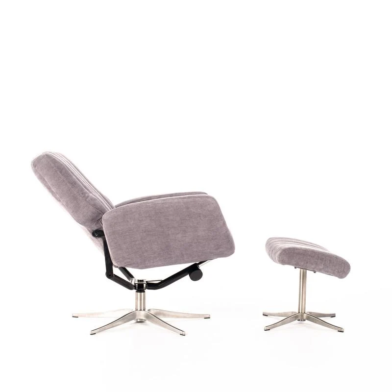 Poltrona moderna con schienale reclinabile e poggiapiedi cm 76x61x74h - vari colori