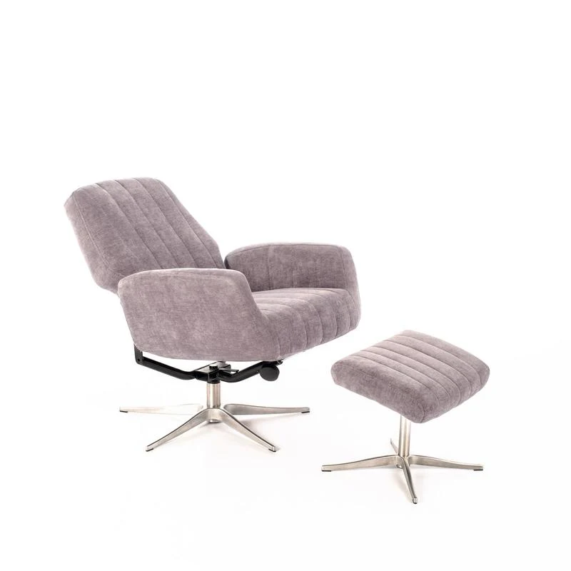 Poltrona moderna con schienale reclinabile e poggiapiedi cm 76x61x74h - vari colori