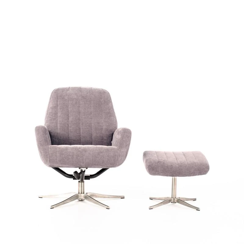 Poltrona moderna con schienale reclinabile e poggiapiedi cm 76x61x74h - vari colori