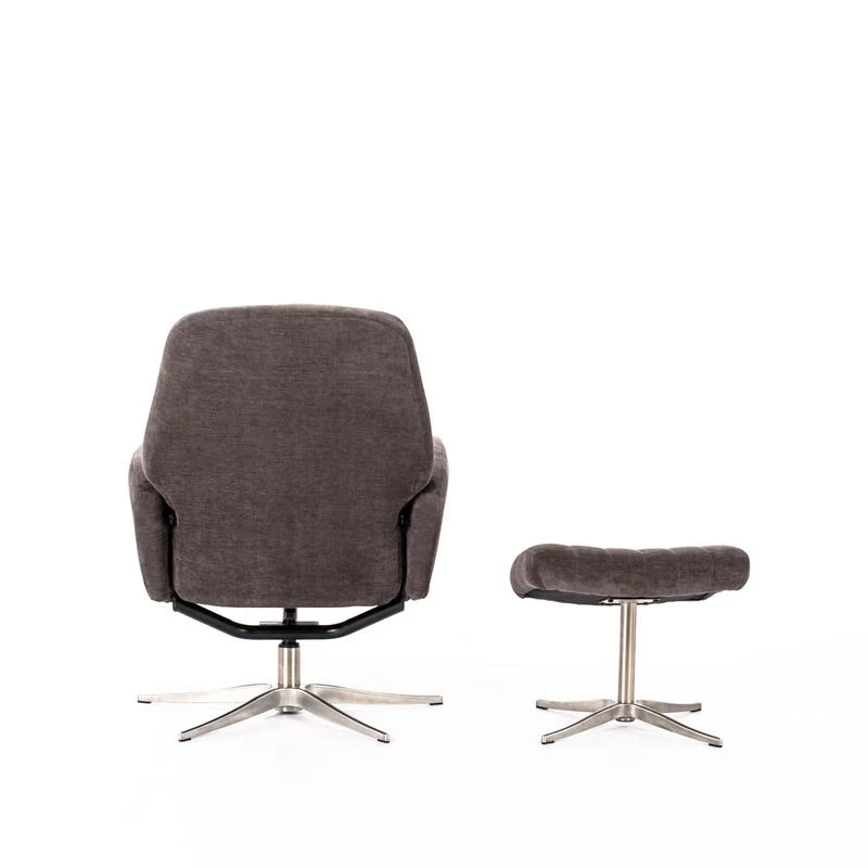 Poltrona moderna con schienale reclinabile e poggiapiedi cm 76x61x74h - vari colori