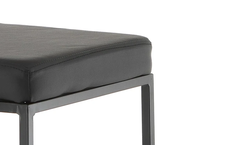 Set da 2 sgabello alto in metallo con sedile in ecopelle di colore nero cm 41x41x88h