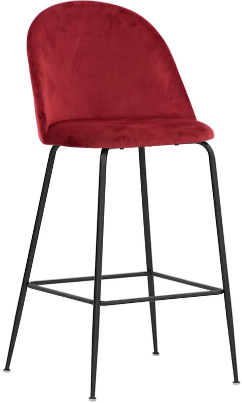 Set da 2 Sgabello alto moderno seduta in velluto cm 44x42x108h - vari colori