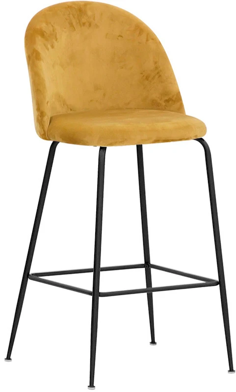 Set da 2 Sgabello alto moderno seduta in velluto cm 44x42x108h - vari colori