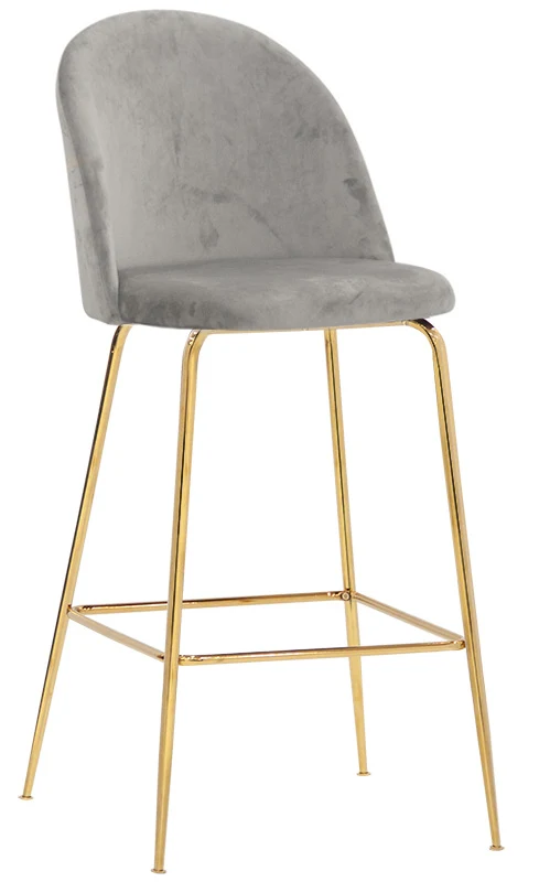 Set da 2 Sgabello fisso moderno in metallo dorato e tessuto cm 44x42x108h - vari colori