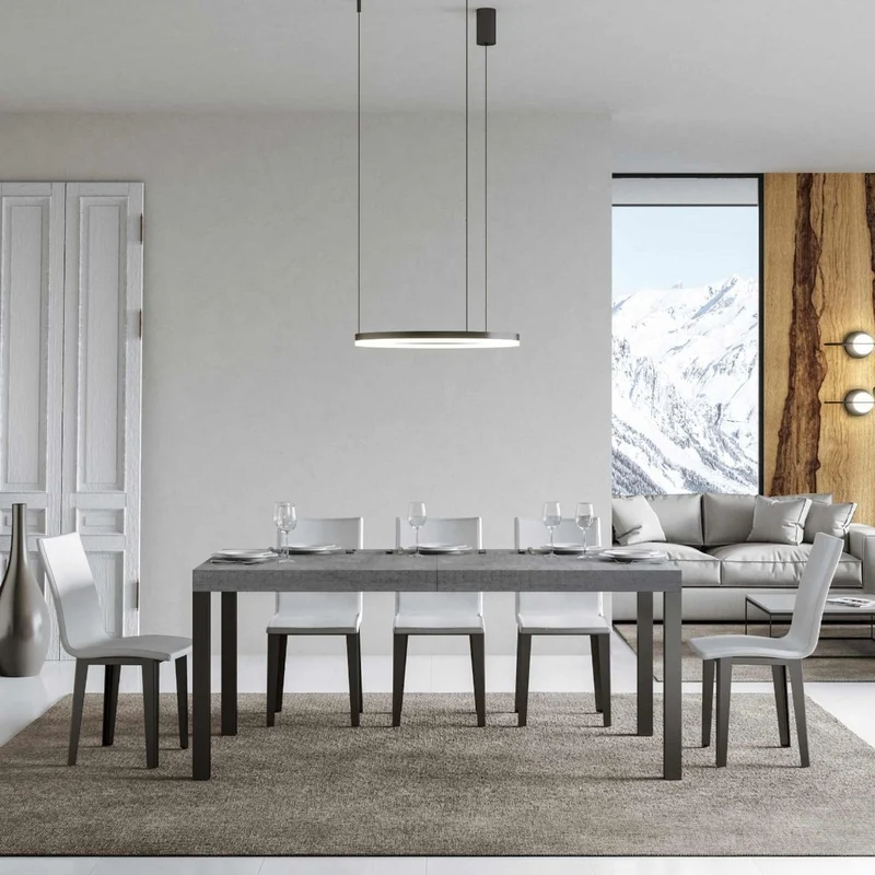 Ares - Tavolo da pranzo allungabile industrial gambe in metallo piano legno - Vari modelli