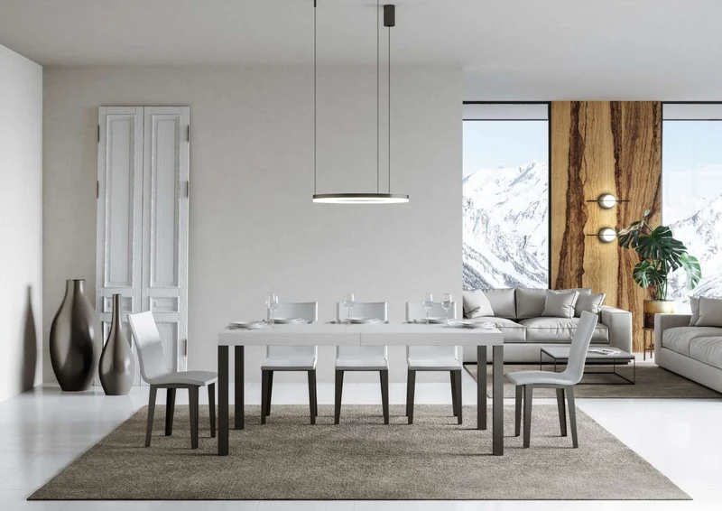 Ares - Tavolo da pranzo allungabile industrial gambe in metallo piano legno - Vari modelli