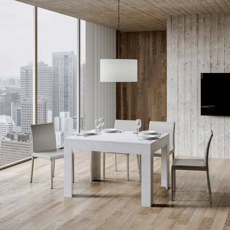 Diaz - Tavolo da pranzo in legno con allunga laterale cm 120/180x90x77h - vari colori