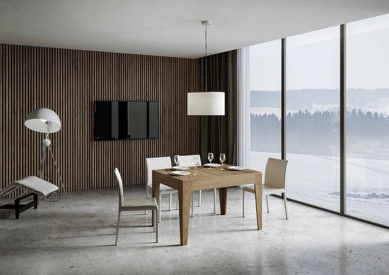Martino - Tavolo moderno per pranzo soggiorno in legno cm 120/180x90x77h - vari colori