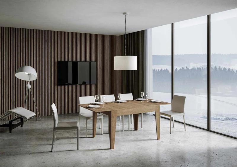 Martino - Tavolo moderno per pranzo soggiorno in legno cm 120/180x90x77h - vari colori