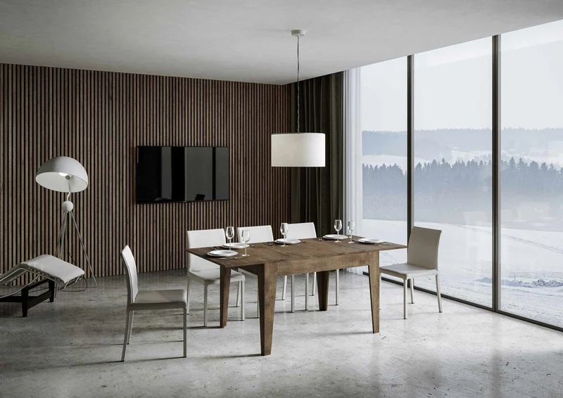 Martino - Tavolo moderno per pranzo soggiorno in legno cm 120/180x90x77h - vari colori