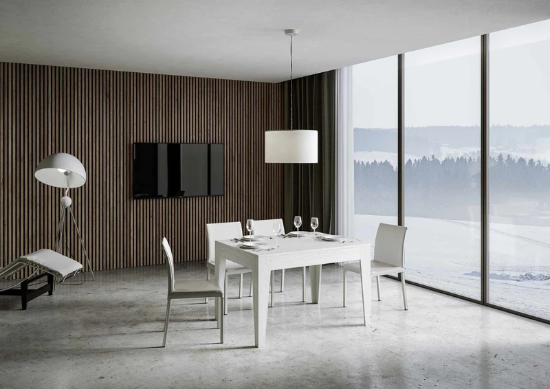 Martino - Tavolo moderno per pranzo soggiorno in legno cm 120/180x90x77h - vari colori