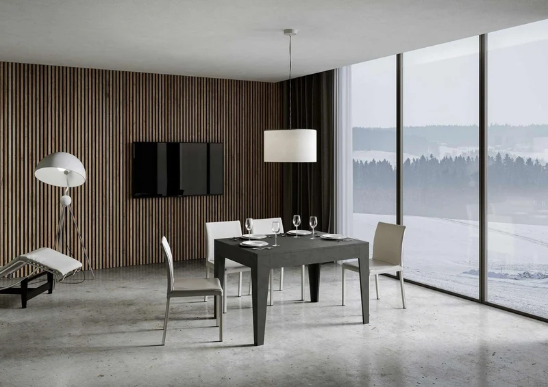 Martino - Tavolo moderno per pranzo soggiorno in legno cm 120/180x90x77h - vari colori