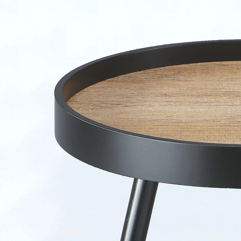 Tavolino da salotto tondo moderno in legno con piano a vassoio cm ø 49x51h - vari colori