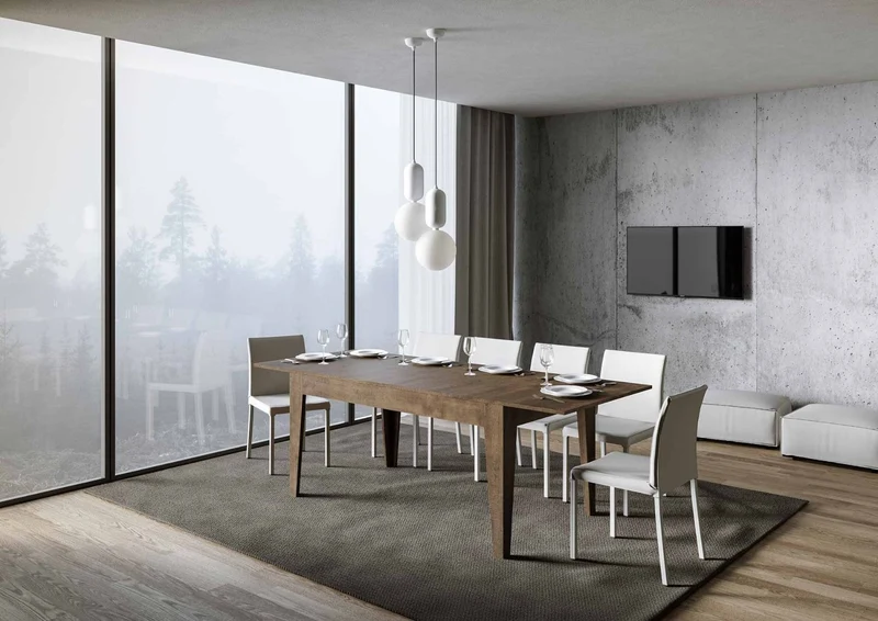 Martino - Tavolo allungabile da pranzo in legno cm 160/220x90x77h - vari colori