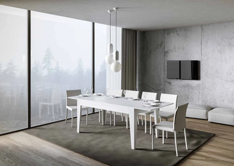 Martino - Tavolo allungabile da pranzo in legno cm 160/220x90x77h - vari colori