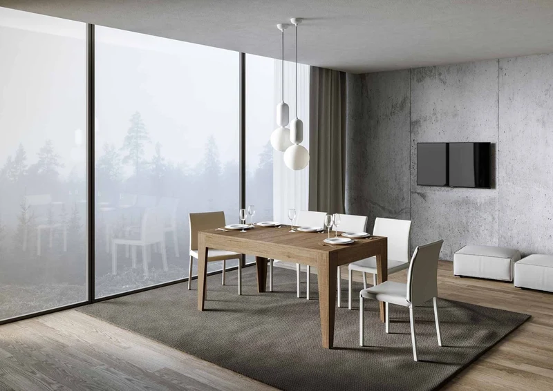 Martino - Tavolo allungabile da pranzo in legno cm 160/220x90x77h - vari colori