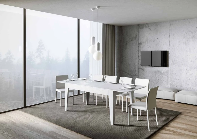 Martino - Tavolo allungabile da pranzo in legno cm 160/220x90x77h - vari colori