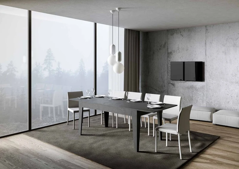 Martino - Tavolo allungabile da pranzo in legno cm 160/220x90x77h - vari colori