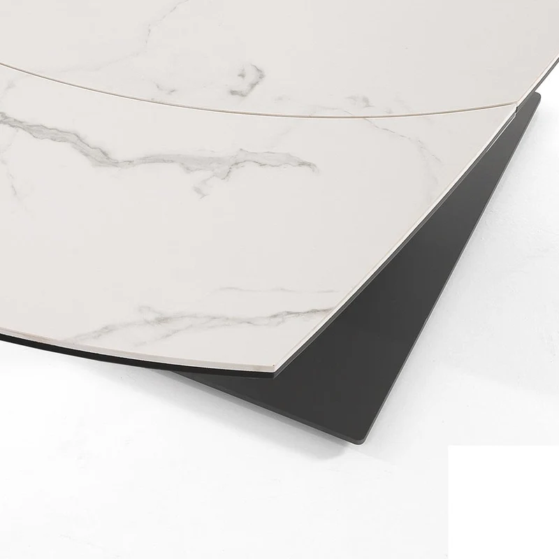 Tavolo moderno allungabile con base in acciaio e piano in vetro e ceramica cm 120/180x90x77h - vari colori