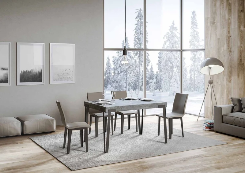 Rio - Tavolo design moderno allungabile struttura in metallo piano legno - Vari modelli