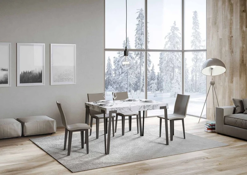Rio - Tavolo design moderno allungabile struttura in metallo piano legno - Vari modelli