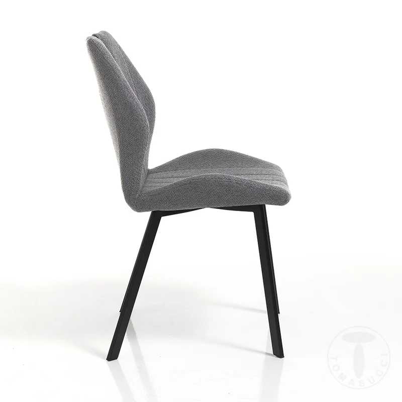 Set da 4 Sedia design seduta in tessuto gambe in metallo cm 51x60x92h - vari colori