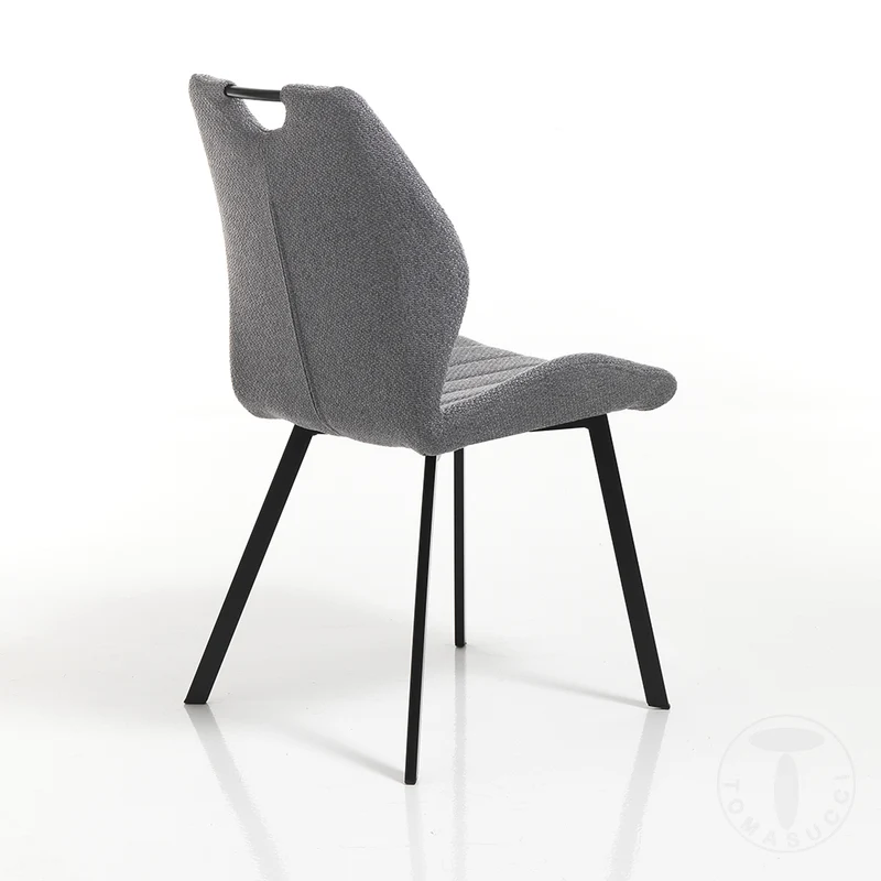 Set da 4 Sedia design seduta in tessuto gambe in metallo cm 51x60x92h - vari colori