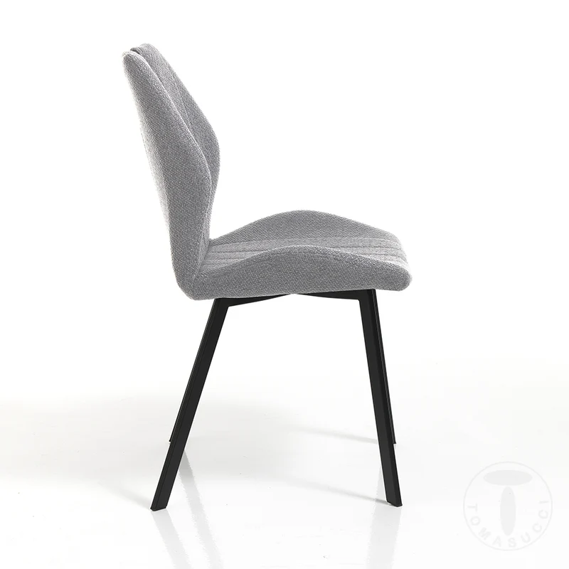 Set da 4 Sedia design seduta in tessuto gambe in metallo cm 51x60x92h - vari colori