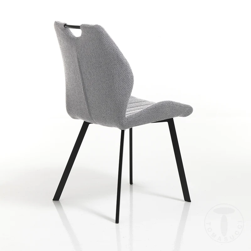 Set da 4 Sedia design seduta in tessuto gambe in metallo cm 51x60x92h - vari colori